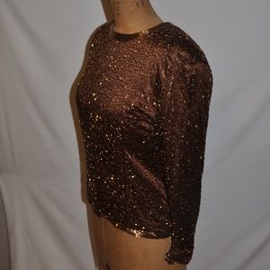 One-off hand made crystal bead blouse